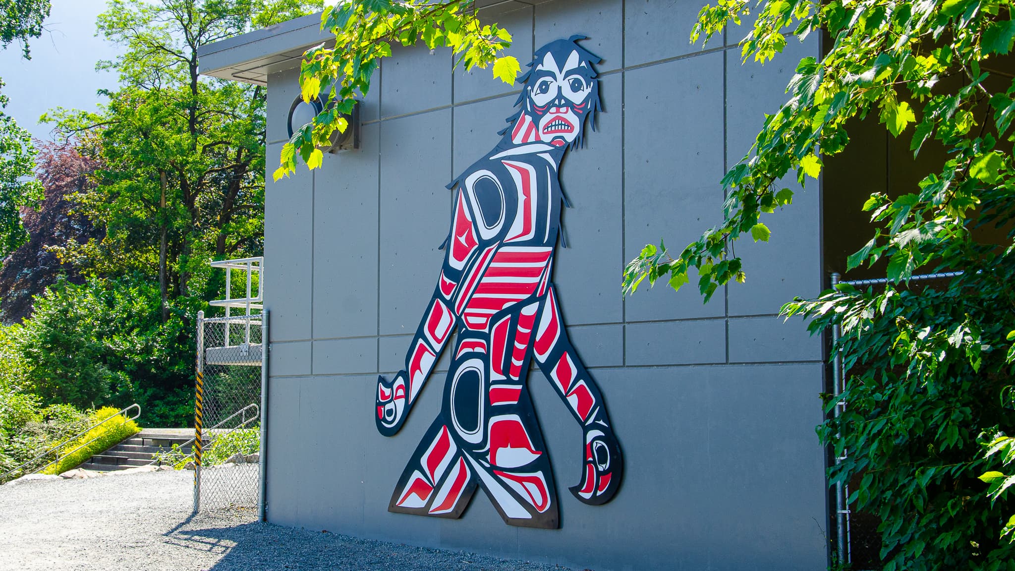 Custom Hand Painted Aluminum Sasquatch Mural For Village Of Harrison Hot Springs BC